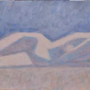 NU ALLONGE SUR FOND VIOLET