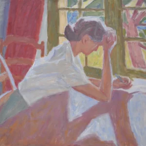 ANNE ECRIVANT DEVANT LA FENETRE