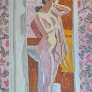 ANNE SE SECHANT LE DOS AU MIROIR