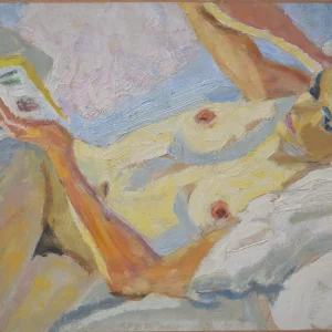 NU – ANNE LISANT AU LIT