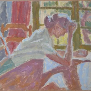 ANNE ECRIVANT LA TETE SUR LA MAIN