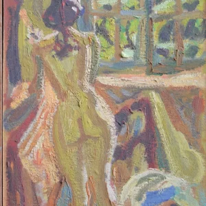 NU- ANNE DE DOS DEVANT LAFENETRE