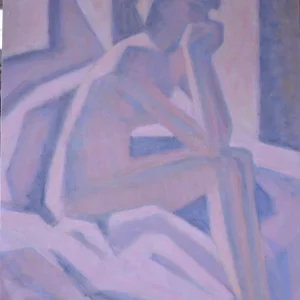 LANA ASSISE LE MENTON DANS LSES MAINS